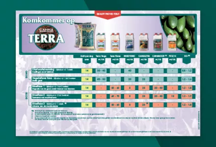 Komkommer kweekschema CANNA TERRA